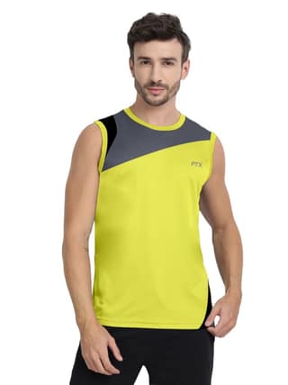 FTX Men Colorblock Round Neck Sleeveless Tshirt