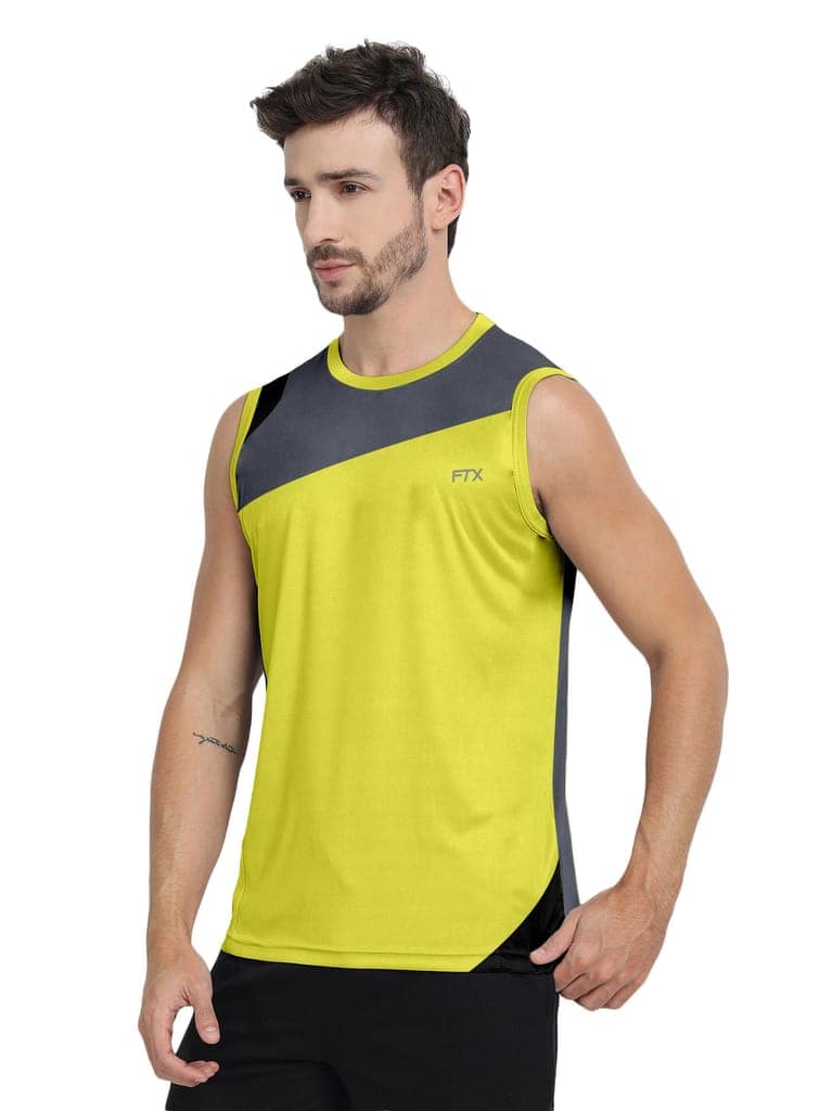 FTX Men Colorblock Round Neck Sleeveless Tshirt view 4