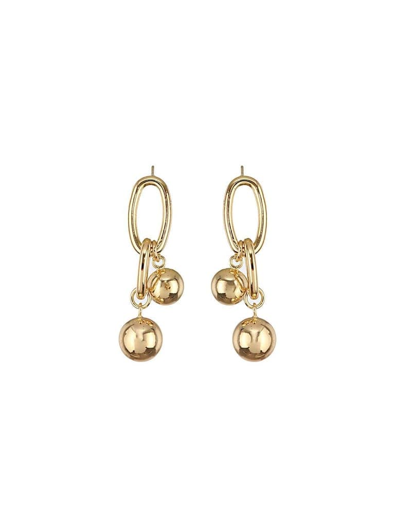 Anti-Tarnish 18k Gold Plated Dangling Orb Earrings view 3