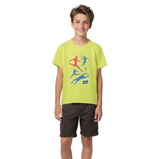 Boys T shirt Cotton Sulphur Spring Lime Soccer Camp