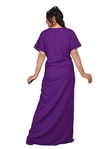 VALENCIA SLEEPWEAR Plain Patty Embroidery Gown Maxi Nightwear Nighty Lizzy Bizzy Soft Fabric view 9