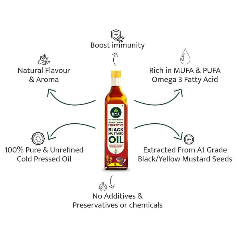 Cold Pressed Black Mustard Oil - 1L view 4