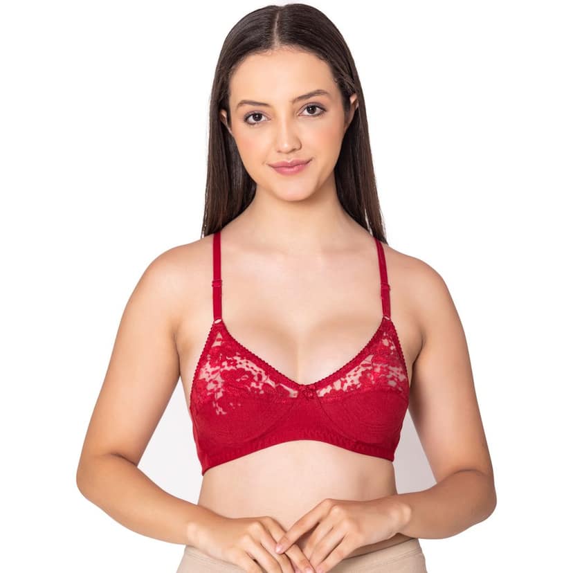 Bodycare polycotton wirefree adjustable straps designer net cup non padded bra-1535BB view 2