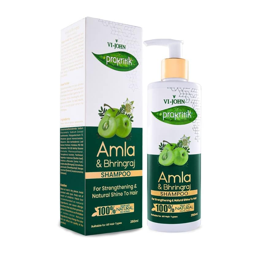 VI-JOHN PRAKRITIK Amla & Bhringraj Shampoo For Strengthening, Made With 100% Natural Bio Actives (250 ml) view 3