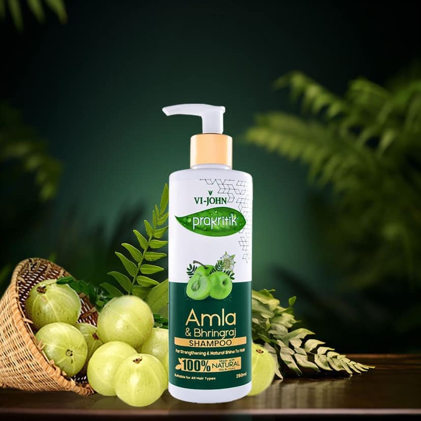 VI-JOHN PRAKRITIK Amla & Bhringraj Shampoo For Strengthening, Made With 100% Natural Bio Actives (250 ml) view 4