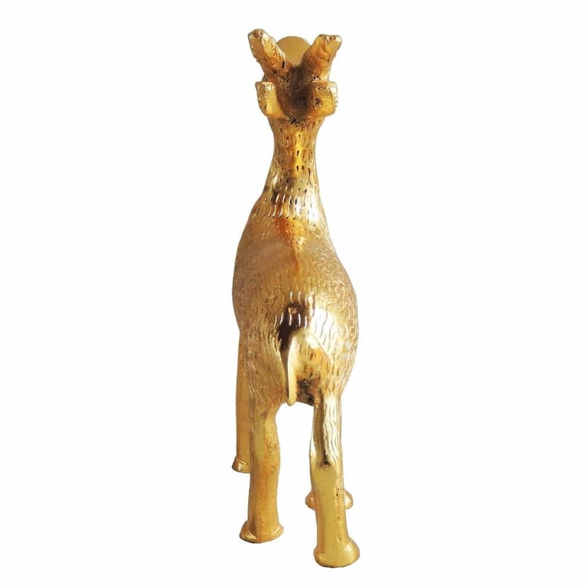 Gold Finish Aluminium Deer Statue for Living Room Decor, Height : 8 Inch (ASMAS216 G) view 4