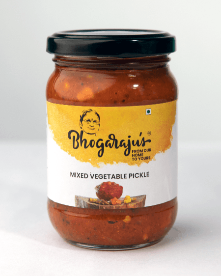Bhogarajus Mixed Vegetable Pickle - 300 grams (Food Grade Pouch)