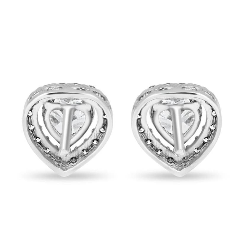 Zarkan Zircon Heart Cute Silver Studs view 4