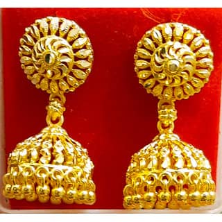 luv fashion Tradtional 1gm jumkhi gold n micron plated