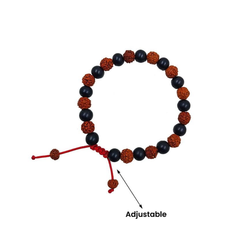 Karungali + 5 Face Rudraksham Bracelet view 3