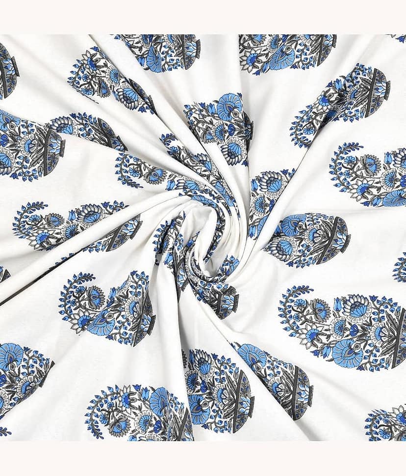 Shubastik Cotton Printed Single Bed Dohar - Blue ( ) view 2