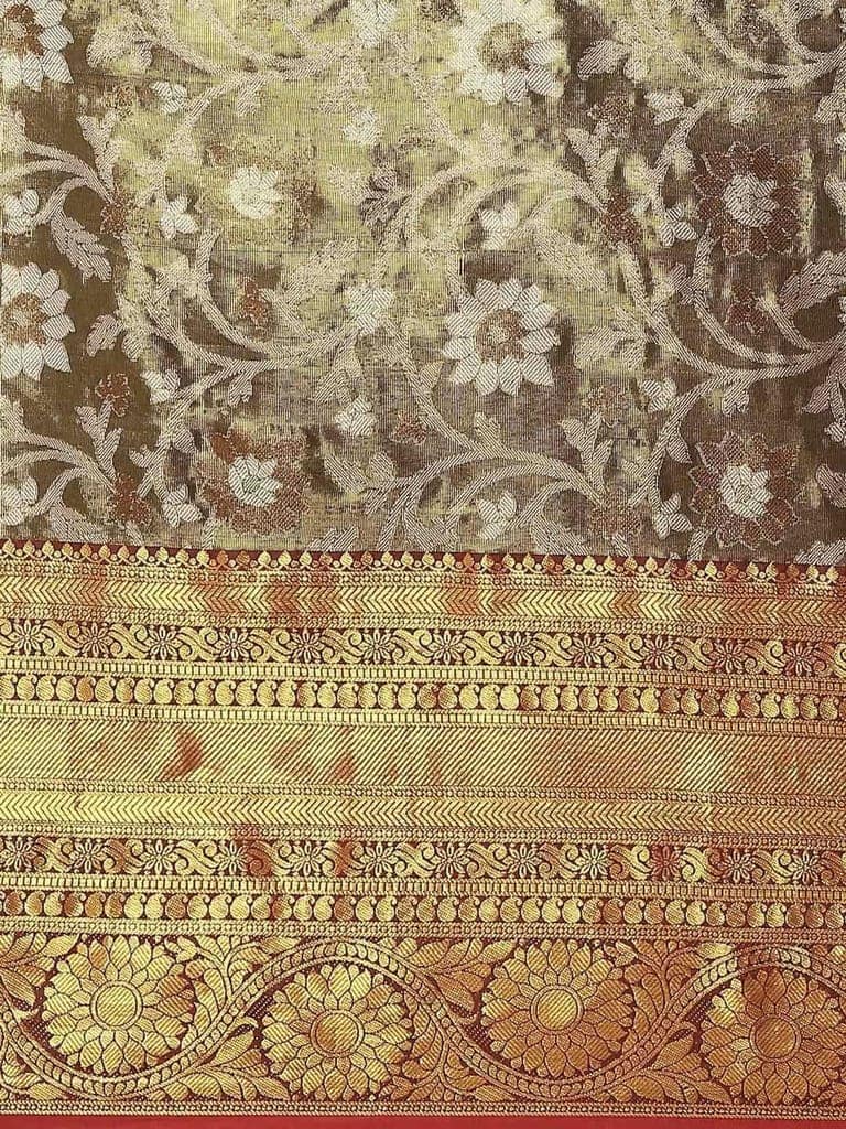 Women's Brocade Soft Silk Zari Woven Saree With Unstiched Blouse Piece view 3