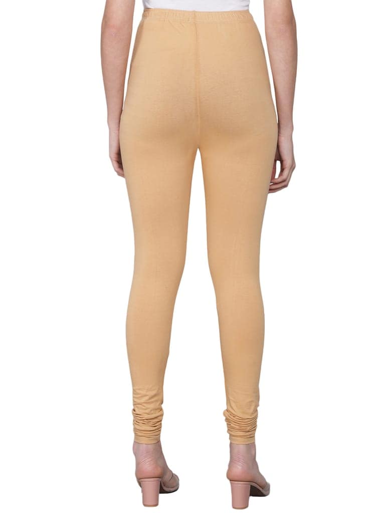 SOFT COLORS Women's Skinny Fit Ethnic Wear Churidar Leggings (Beige) view 5