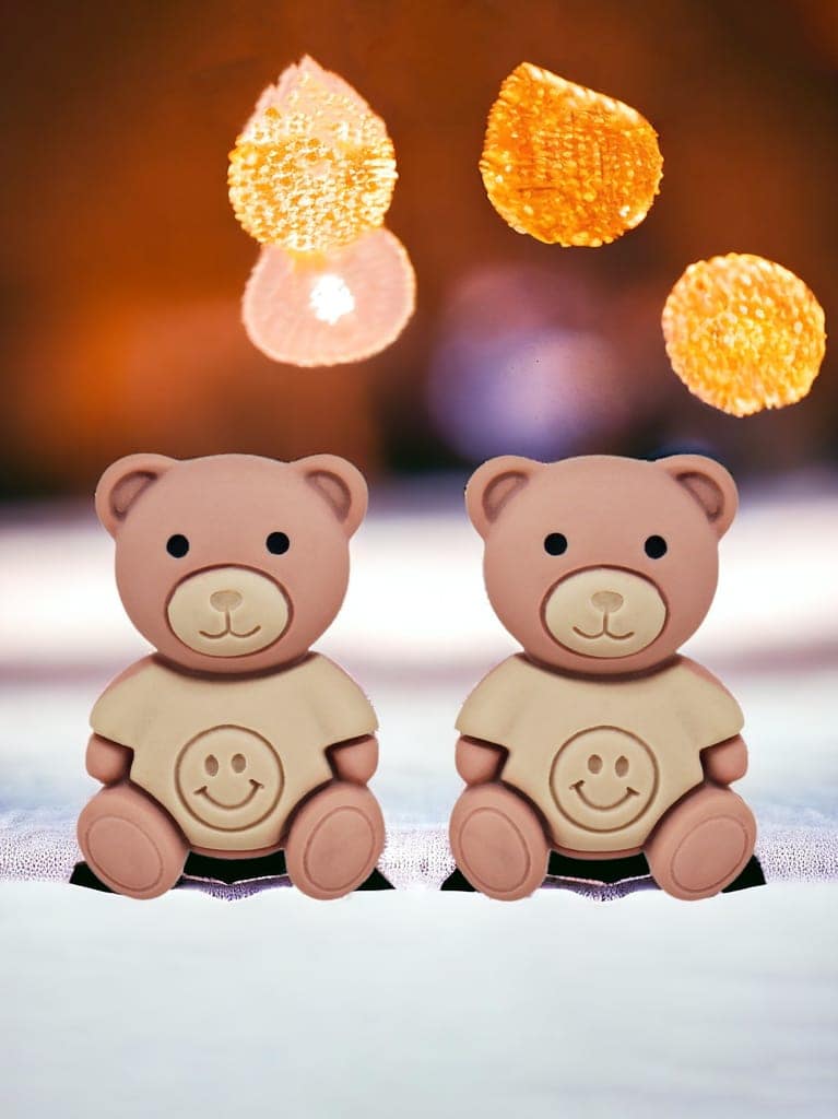 Lucky Jewellery Fashion Pendant Plastic Teddy Bear Necklace Locket With Studs Gold Plated Long Chain Pendants Chains Western Valentine Gifts Birthday For Girls & Women (150-CHL1P-1949) view 3