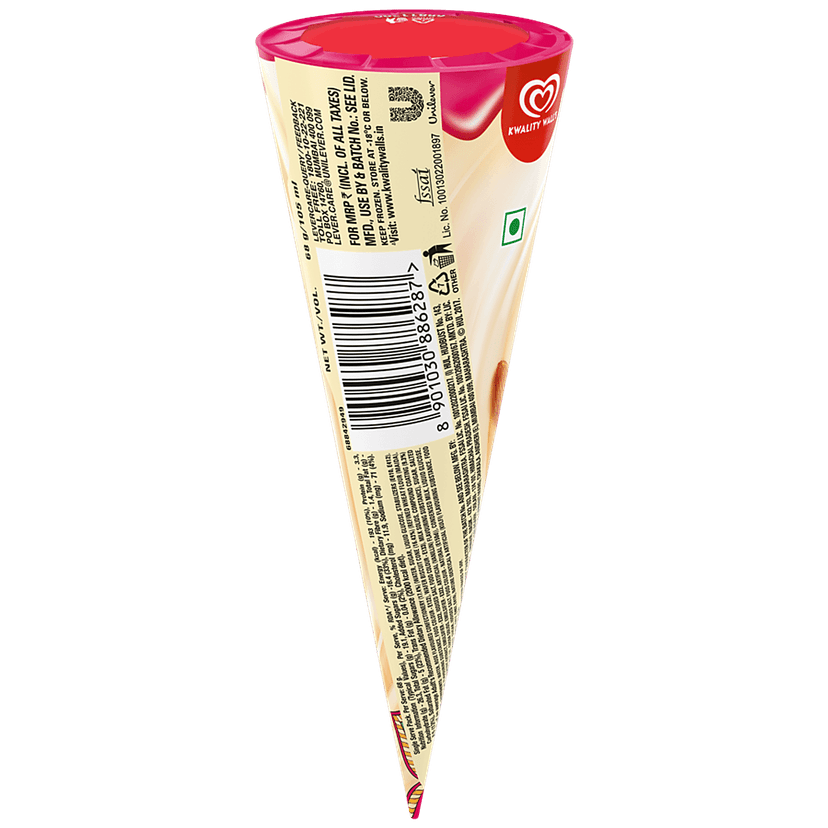 Kwality Walls Cornetto - Royal Kulfi, Filled With Rose Sauce & Almonds, 105 Ml view 2