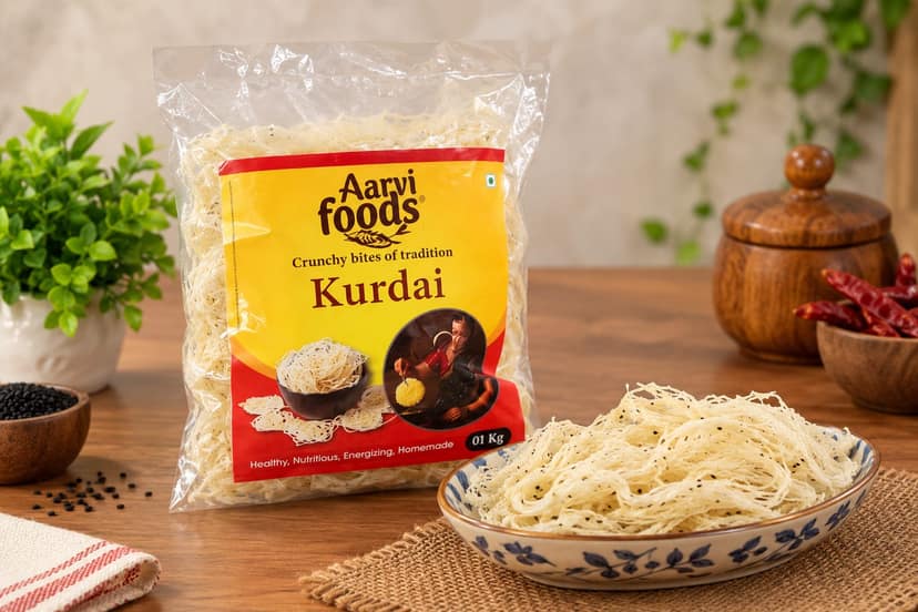 Traditional Wheat Kurdai Papad