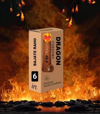 BAJATE RAHO 6 INCH Dragon silicon reusable condom extra time