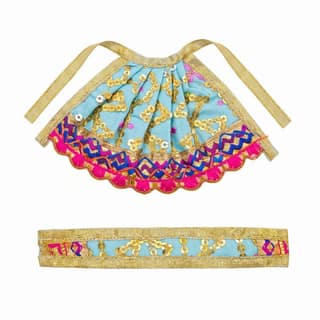 Mata Rani Dress -3 inch (Light Blue Sequin Work0