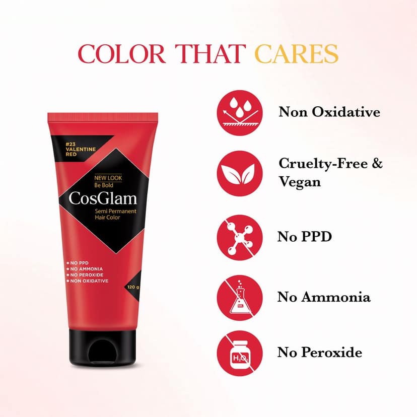 COSGLAM Semi Permanent Hair Color Valentine Red 120g and Hair Highlighter Kit 115g, Highlights Hair Dye view 2