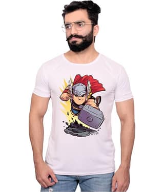 Nityanand Enterprises White Cotton Blend T-Shirt