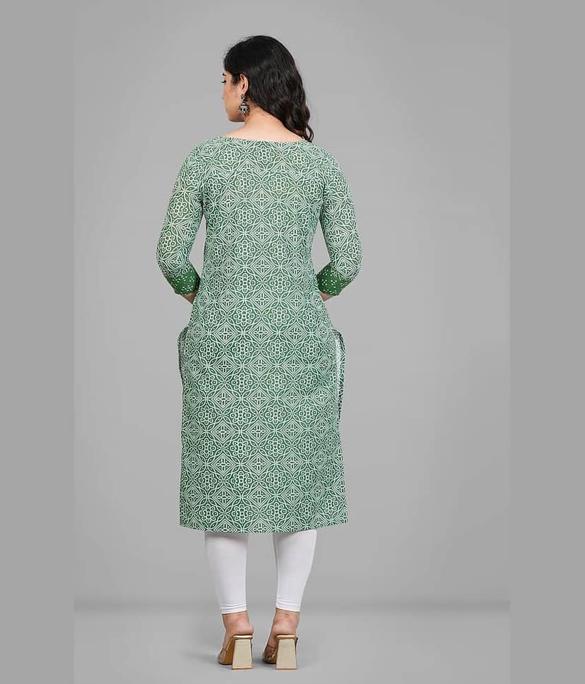Parastri Green Cotton Maternity Kurta view 2