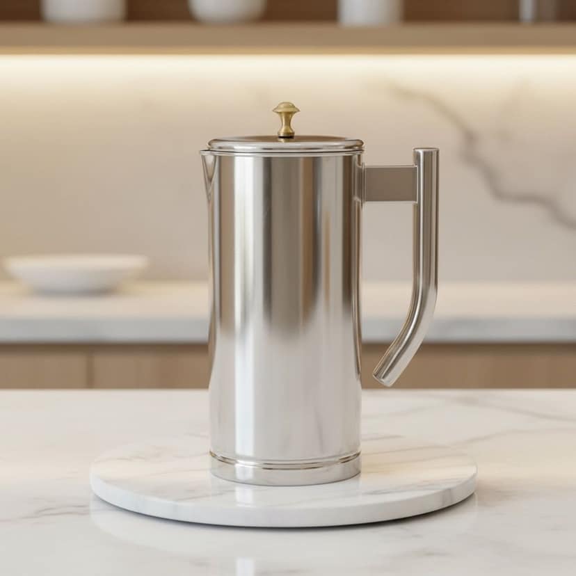 Pure Stainless Steel Water Jug Mirror Finish Pitcher (SMAS066 A)