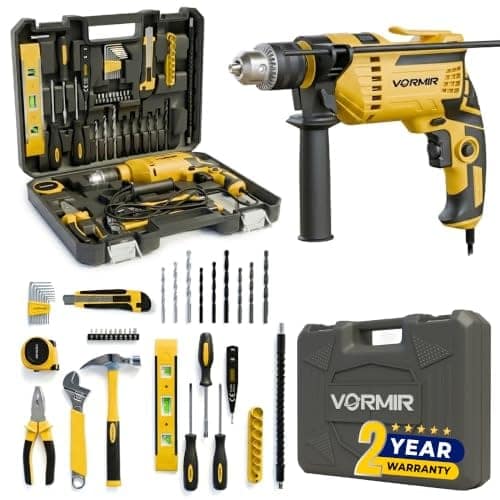 IBELL VORMIR TD13-120 650W Professional Tool Kit with Impact Drill– 13mm Chuck, Copper Armature, 2800 RPM, 145-Piece Yellow DIY, Home Repair & Maintenance Hand Tools & Accessories Set view 2