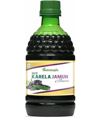 NUTROCOPIA Neem Karela Jamun Juice for Diabetes - 400 ml, Ayurvedic Diabetic Care Juice, Helps Maintain Healthy Sugar Levels, Immunity Booster Juice for Skin Care & Natural Detox