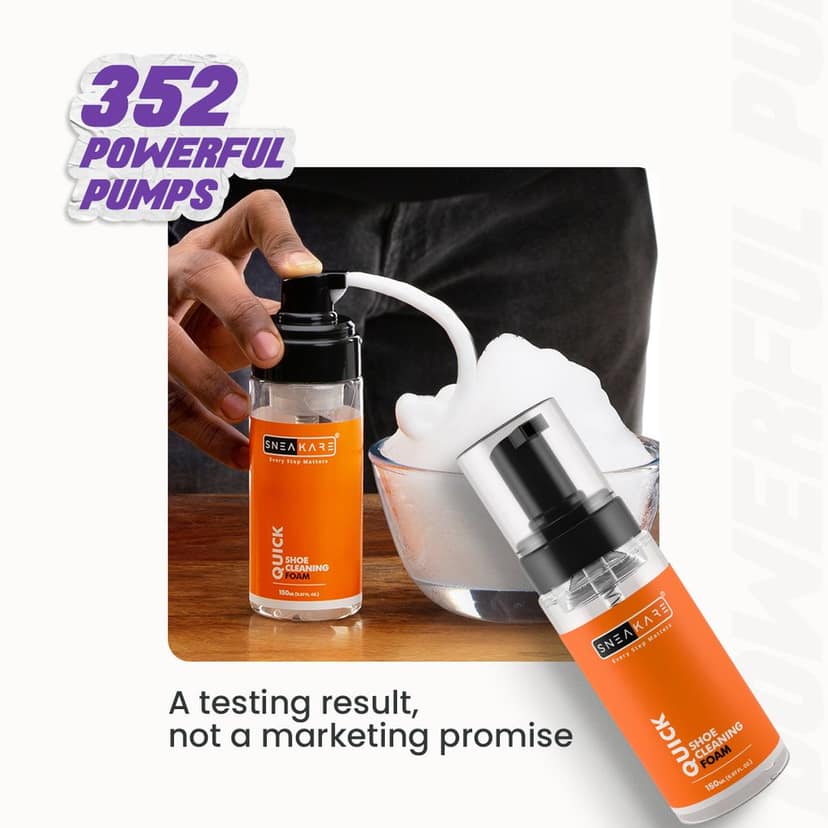 SNEAKARE Premium 6-in-1 Shoe Cleaning Kit - 150ml Foam & 100ml Shoe Cleaner - Sneaker Cleaner Kit with 1 Shoes Brush - Suitable for Sneaker Care, Canvas, Crocs, Boots & Casuals - Gifts for Men view 3