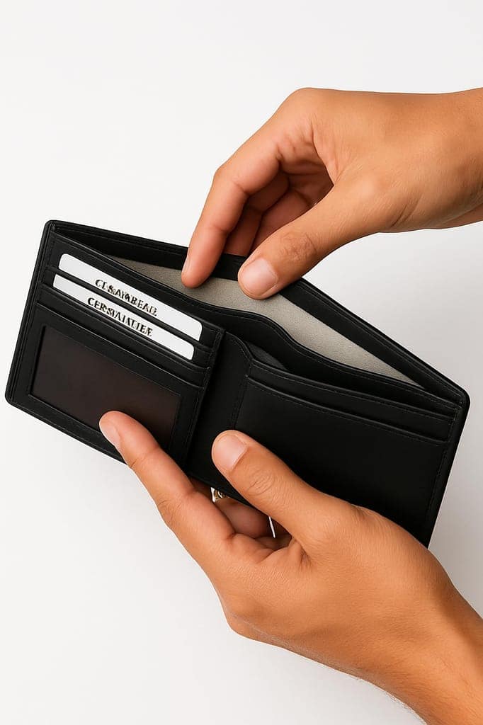 Twiner RFID Protected Bi-Fold Leather Wallet with Coin Pocket view 3