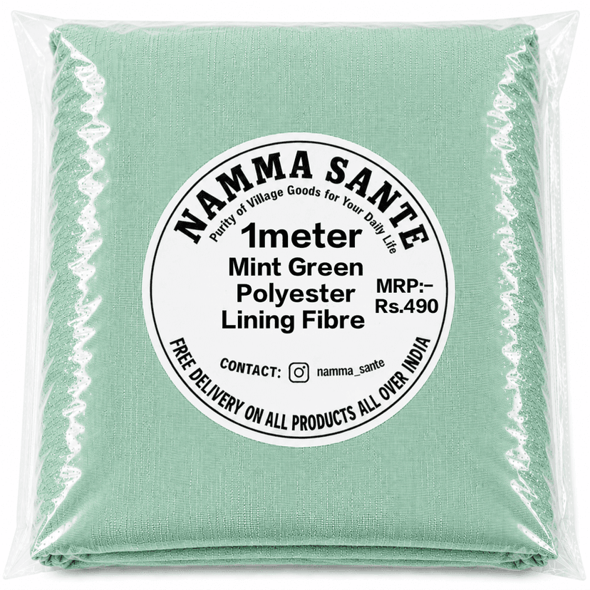 Mint Green Polyester Lining Fibre (Chhota Panna), Mint Green Polyester Lining Fabric (Chhota Panna), Light Mint Green Lining Fabric (Chhota Panna), Mint Green Polyester Fabric (Chhota Panna), Mint Green Polyester Inner Lining (Chhota Panna) view 3
