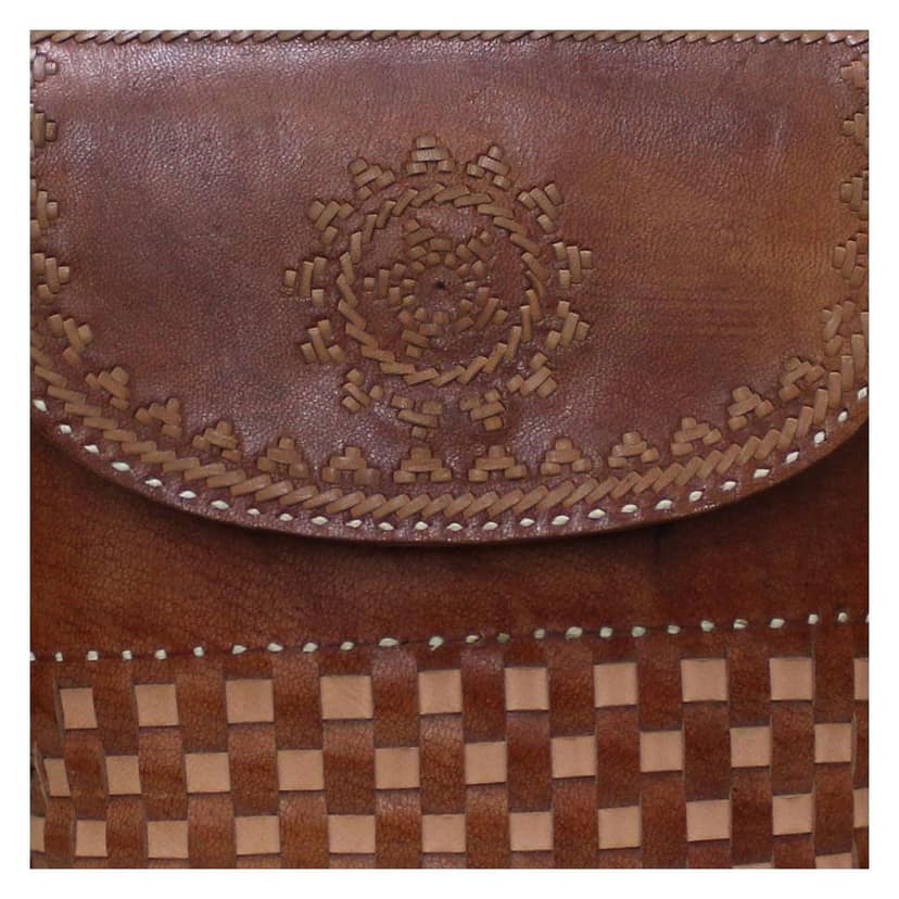 Garvi Gurjari (A Gujarat Govt Enterprise Handcrafted Kutchi Leather Balti Sling Bag(GGCMLBB21) view 2