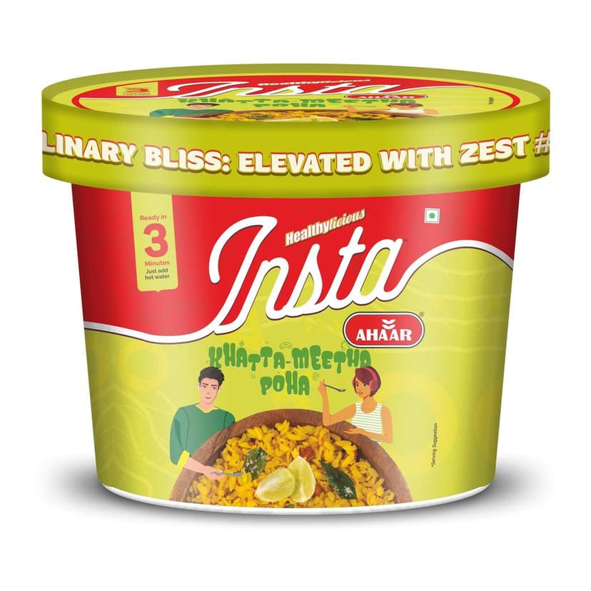 INSTA AHAAR Ready-to-Eat Cuppa Poha, Instant Healthy High Energy Breakfast and Snack