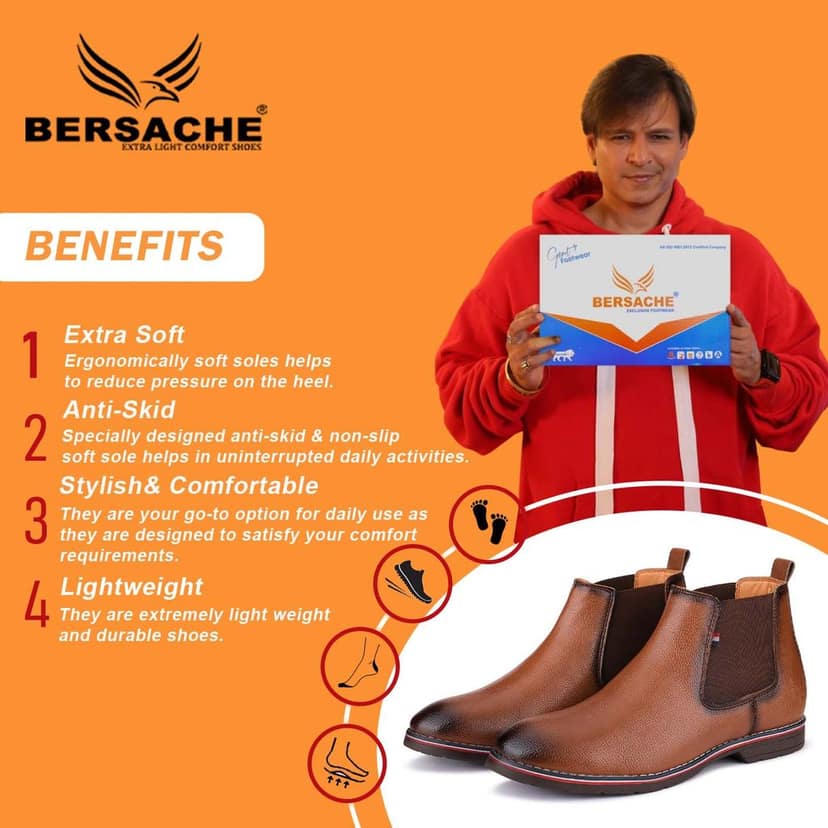 Bersache men Comfortable stylish trending formal shoe Derby For Men's view 2