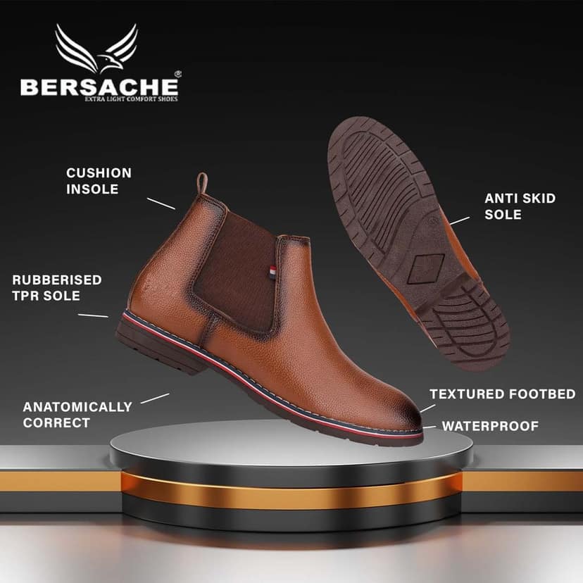 Bersache men Comfortable stylish trending formal shoe Derby For Men's view 5
