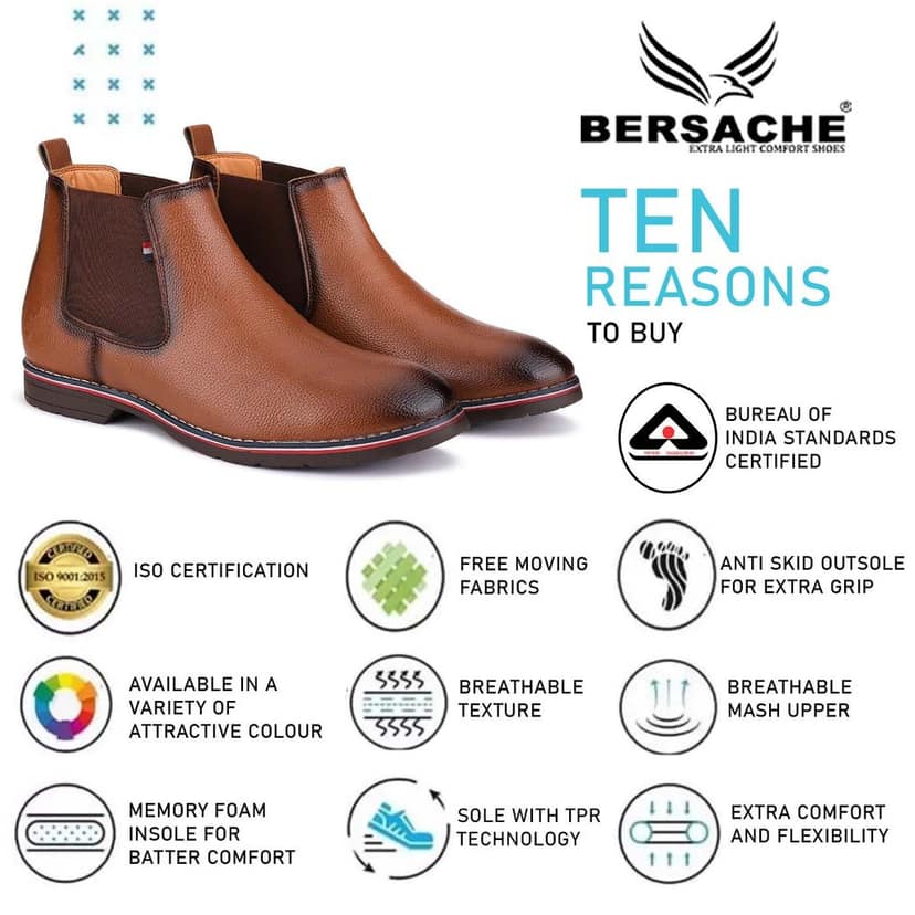 Bersache men Comfortable stylish trending formal shoe Derby For Men's view 7