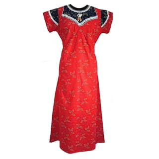 Laadli pure cotton dubble colour fancy xl size cotton nighty for women