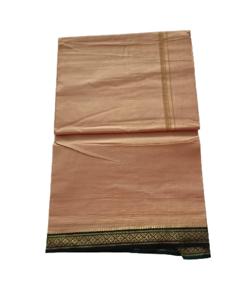 Jinka Lakshmi Collections 100% Handloom Cotton Dhoti With Border Up and Down 4 Meters Unstitched Pack of 2 (Multicolor-6) view 4
