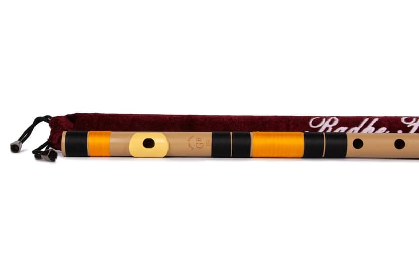Radhe Flutes PVC Fiber G Sharp Bansuri Base Octave Right Handed With Velvet Cover view 2