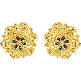 luv fashion Tradtional 1gm stud gold n micron plated