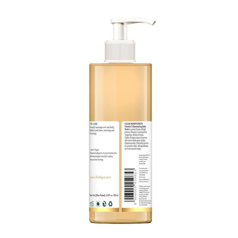 Biotique Advanced Organics Clear Improvement Vitamin C Illuminating Body Wash 200ml view 2
