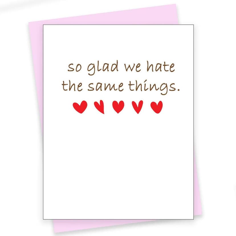 Rack Jack greeting card hate the same things