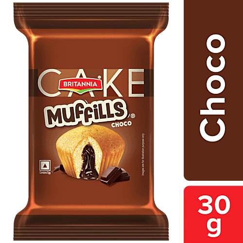 Britannia Choco Muffills - Centre Filled, Soft, Spongy & Fluffy, Dessert/Snack, 30 g