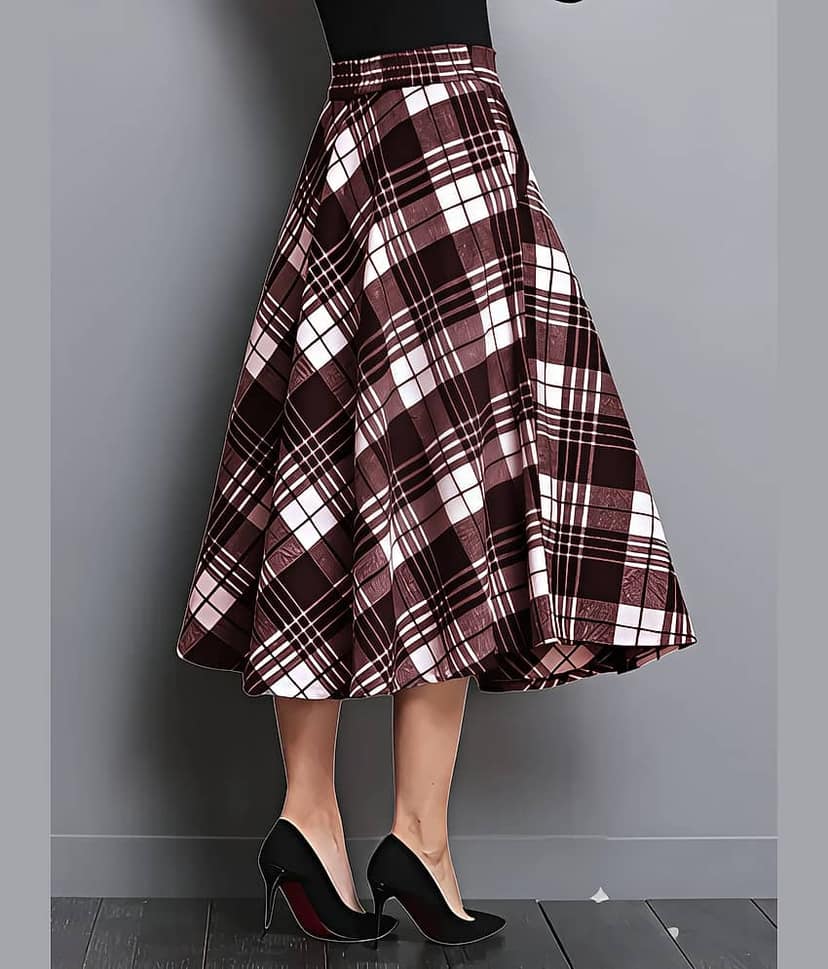 ZELZIS Maroon Cotton Women's Flared Skirt ( Pack of 1 )
