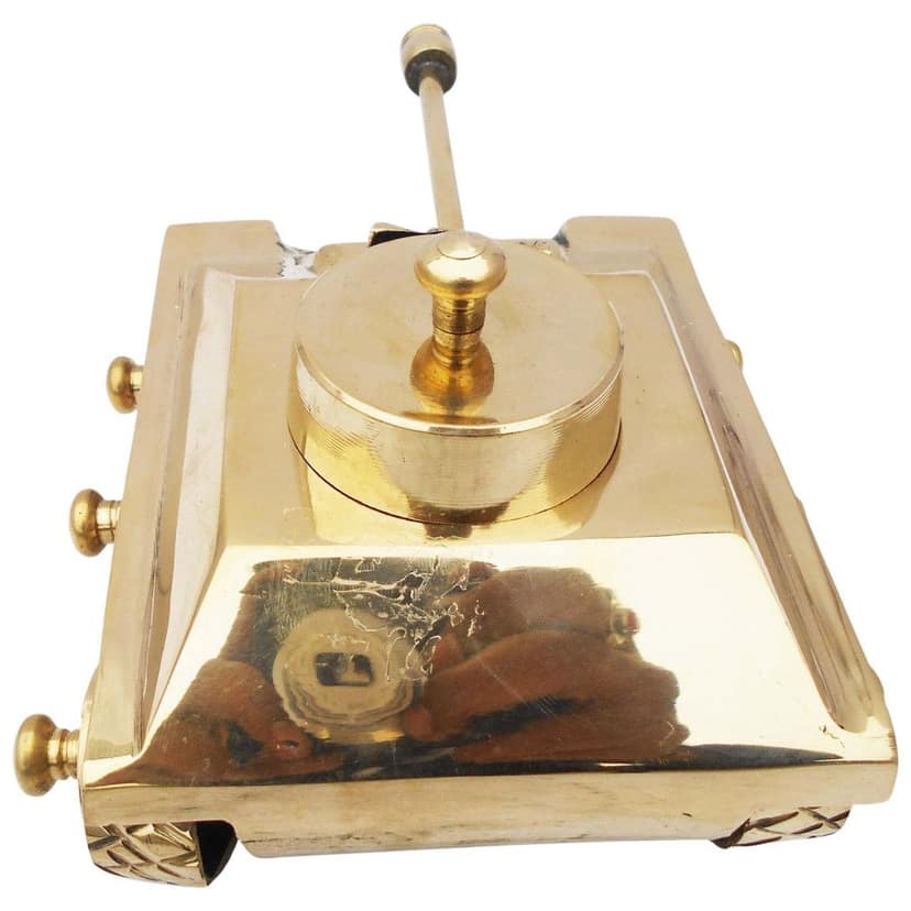 Brass Tank Decorative Toy | Indian Handcrafted Miniature, Height : 4 Inch (ZMAS329 D) view 2