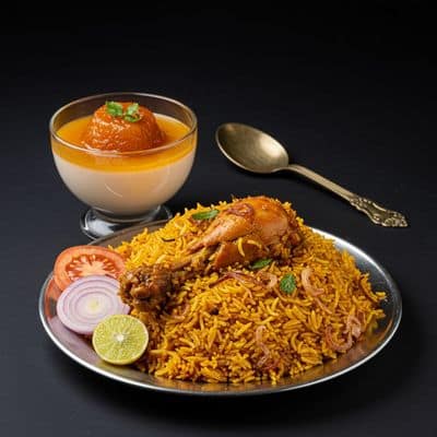 Chicken Dum Biryani & Dessert