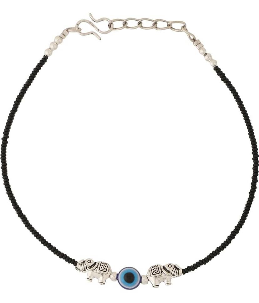 VIRAASI - Black Anklets ( Pack of 1 ) view 2
