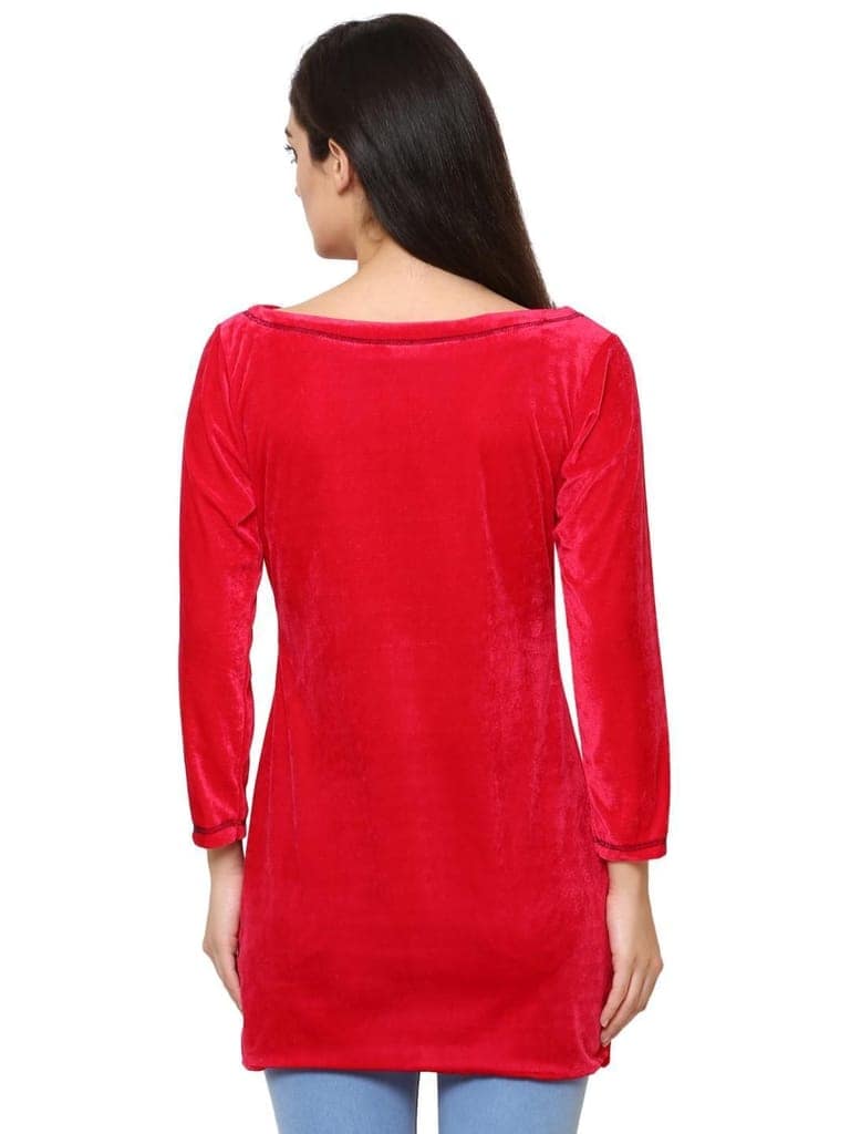 Klamotten Women's Velvet full Sleeves Top WD5C view 6