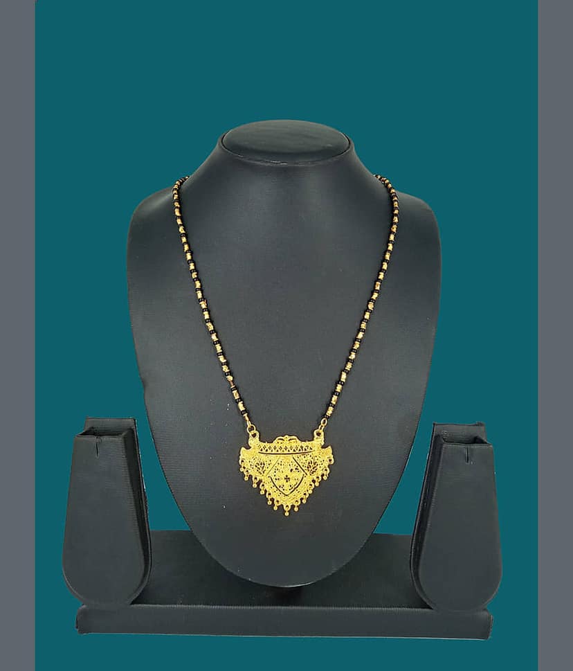 SHANKHRAJ MALL GOLD PLATED NEW FANCY MANGALSUTRA-100293 view 2