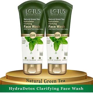 Lotus Botanicals Natural Green Tea Hydradetox Clarifying -100Ml ( Pack Of 2 ) Face Wash (200 Ml)